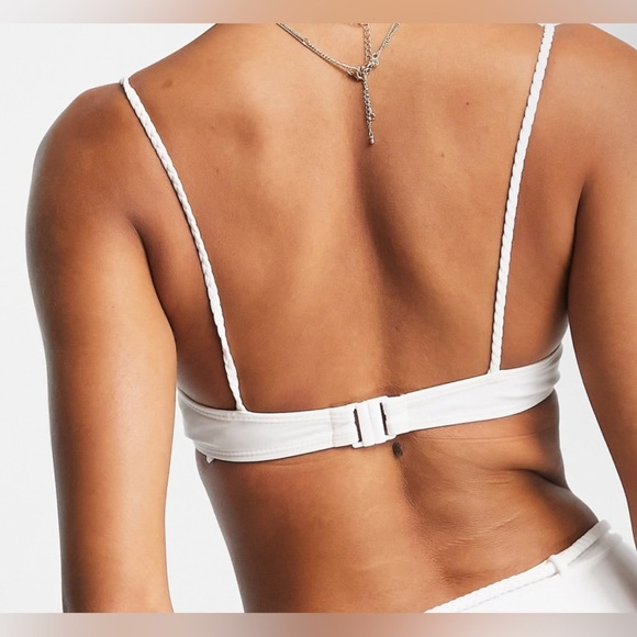 Fashion Union Exclusive | Ruched Underwire Bikini Top | White | Women’s 6 & 8 - Picture 2 of 8